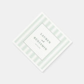 Serene Mint Gestreepte Elegantie Servet (Hoek)
