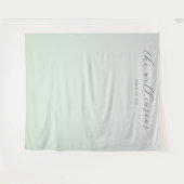 Serene Mint Gradient Calligraphy Wandkleed (Voorkant (horizontaal))