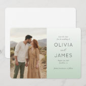 Serene Mint Minimalistische Foto Save The Date (Voorkant / Achterkant)