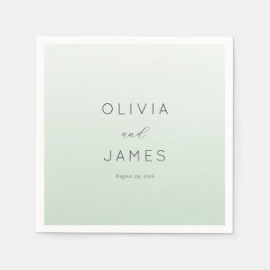 Serene Mint Minimalistische Typografie Servet