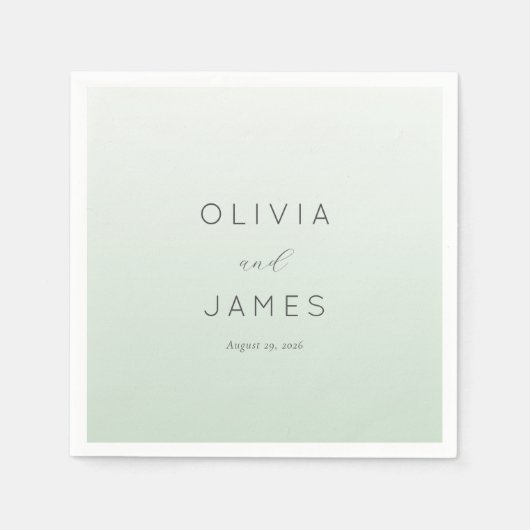 Serene Mint Minimalistische Typografie Servet (Voorkant)
