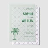 Serene Mint Palmboom Vellum Uitnodigingen (Offset (Uitnodiging))