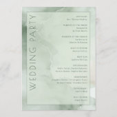 Serene Mint Watercolor Ceremonie Schema Programmakaart (Achterkant)