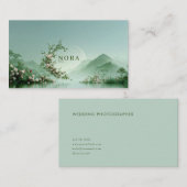 Serene Misty Lake Pale Pink Rose Zen Mountain Visitekaartje (Voorkant / Achterkant)