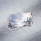 Serene Misty Lake Purple Floral Gold Sparkle Magnetisch Visitekaartje (Voorbeeld)