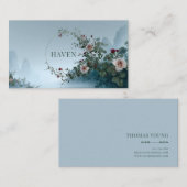 Serene Misty Lake Rose Vine Elegant Gold Frame Visitekaartje (Voorkant / Achterkant)