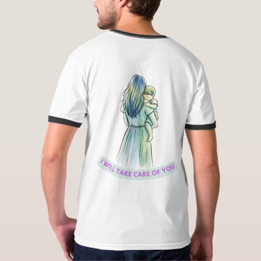 Serene Moeder & Kind Waterverf Omhelzing T-Shirt (Achterkant)