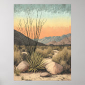 Serene Mojave Sunrise: California Desert Art Print (Voorkant)