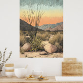 Serene Mojave Sunrise: California Desert Art Print (Keuken)