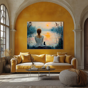 Serene Momenten: Abstracte Olie Schilderijen Geïns Poster