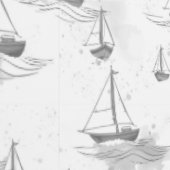 Serene monochromatische zeilboten patroon behang (Zoom)