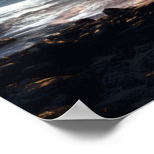 Serene Moon bij Night Poster | Tranquil Natuur Wal (Hoek)