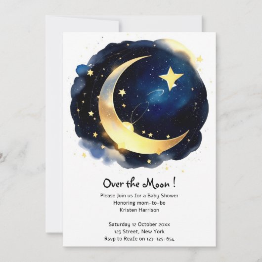 Serene Moon en Stars Delight Boy Baby shower Kaart (Voorkant)