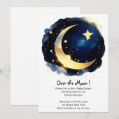 Serene Moon en Stars Delight Boy Baby shower Kaart (Voorkant / Achterkant)