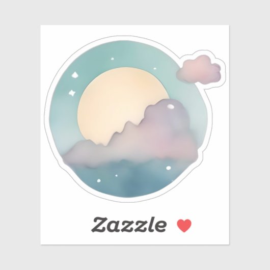 Serene Moonlit Dreamscape Sticker (Vel)