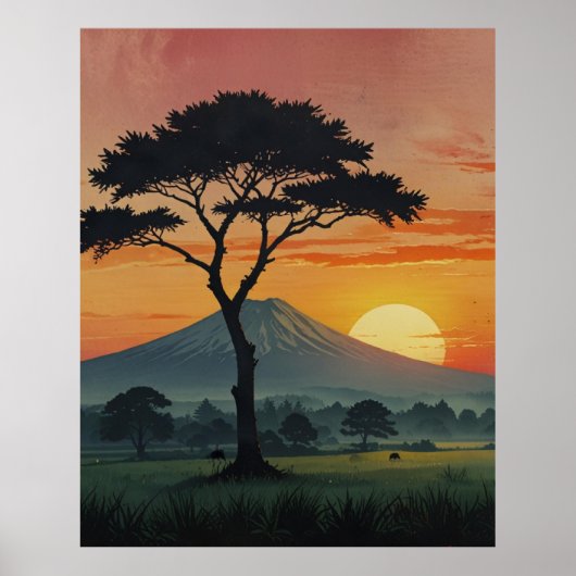 Serene Mount Fuji Landschapskunst Print (Voorkant)