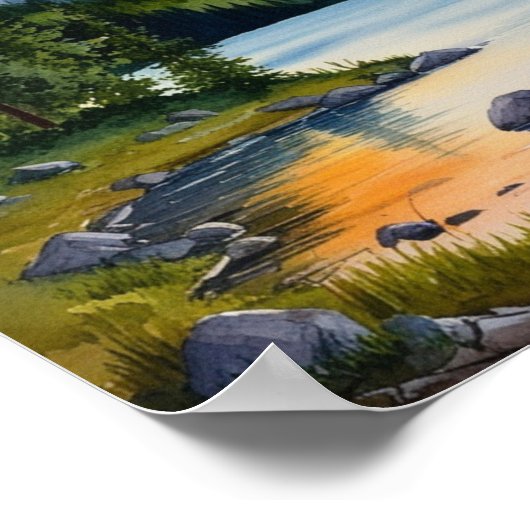 Serene Mountain and Trees poster (Hoek)