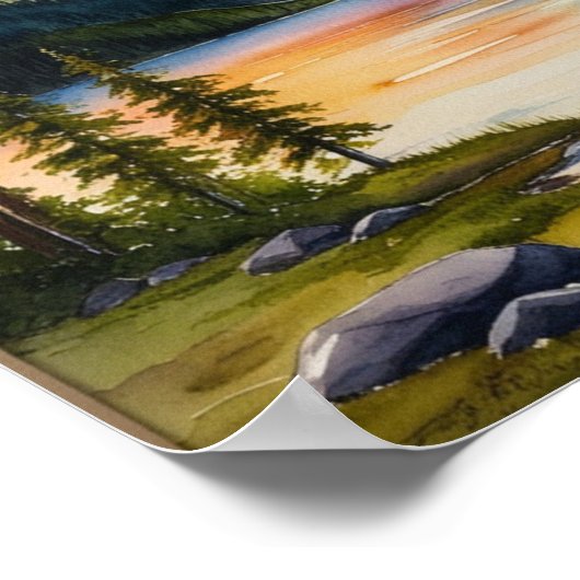 Serene Mountain and Trees poster (Hoek)