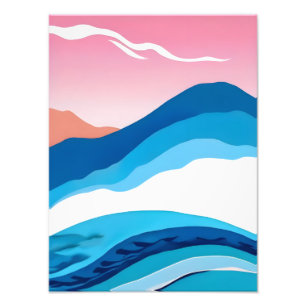 Serene Mountain Dreamscape - Abstract landschap Foto Afdruk