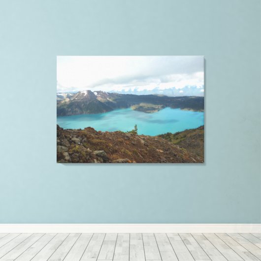 Serene Mountain en Glacial Scene Canvas Afdruk (Insitu (Houten vloer))