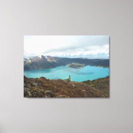 Serene Mountain en Glacial Scene Canvas Afdruk