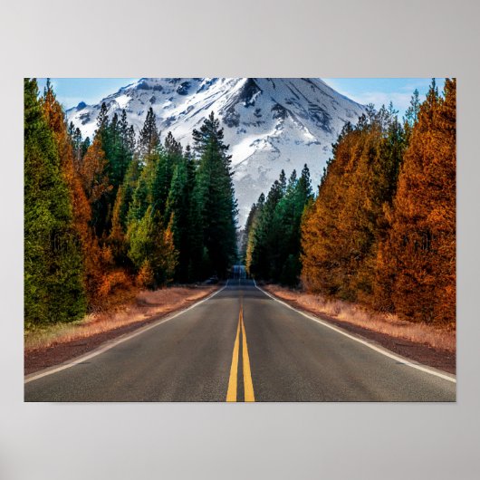 Serene Mountain Highway Poster - Schitterende Herf (Voorkant)