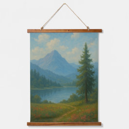 Serene Mountain Lake Landscape Wall Art Hangend Wandkleed