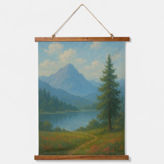 Serene Mountain Lake Landscape Wall Art Hangend Wandkleed