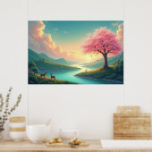 Serene Mountain Lake Poster (Keuken)