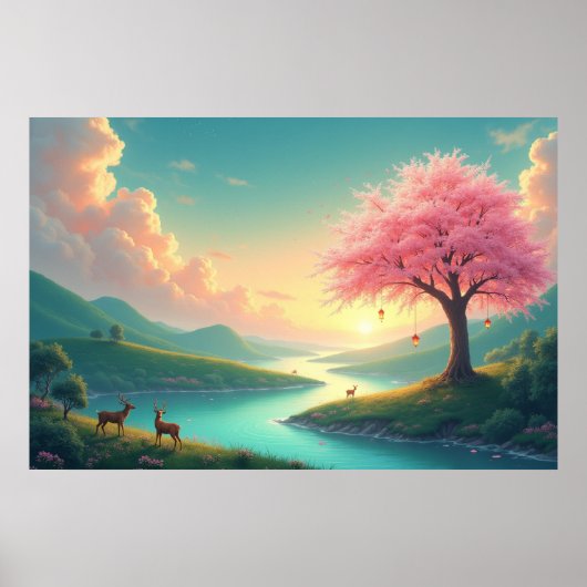 Serene Mountain Lake Poster (Voorkant)