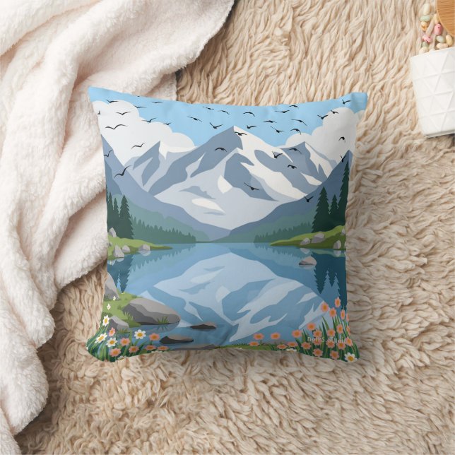 Serene Mountain Lake Worpillow Kussen (Deken)