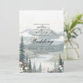 Serene Mountain Landscape Wedding Kaart (Staand voorkant)