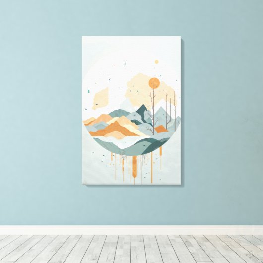 "Serene Mountain Reflection" Canvas Afdruk (Insitu (Houten vloer))