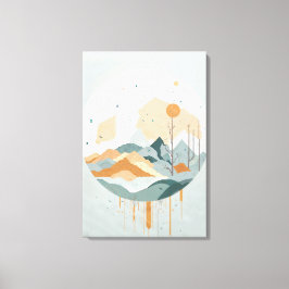 "Serene Mountain Reflection" Canvas Afdruk