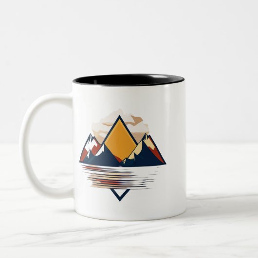 Serene Mountain Scene - Tweetonige Mok 11 oz (Links)