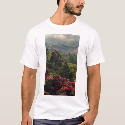 Serene Mountain Spring Natuur Scene T-shirt (Voorkant)