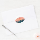 Serene Mountain Sunset Ronde Sticker (Envelop)