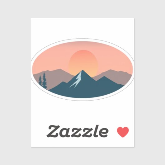 Serene Mountain Sunset Sticker (Vel)