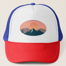 Serene Mountain Sunset Trucker Pet