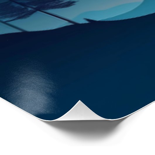 Serene Mountain Sunset Uitzicht Perfect Poster (Hoek)