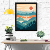 Serene Mountain Vista Sunset Poster