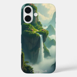 Serene Mountain Waterfall Scenery iPhone 16 Hoesje