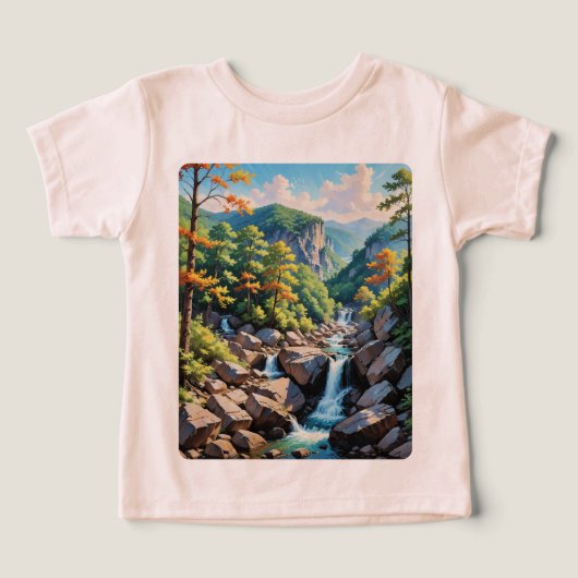 Serene Mountain Waterval Landschap (Design voorkant)