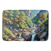 Serene Mountain Waterval Landschap Badmat (Voorkant)