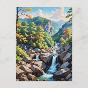 Serene Mountain Waterval Landschap Briefkaart