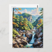 Serene Mountain Waterval Landschap Briefkaart (Voorkant / Achterkant)
