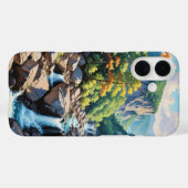 Serene Mountain Waterval Landschap Case-Mate iPhone Case (Achterkant (horizontaal))