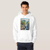 Serene Mountain Waterval Landschap Hoodie (Voorkant volledig)