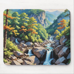 Serene Mountain Waterval Landschap Muismat