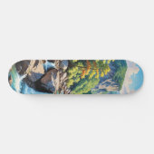 Serene Mountain Waterval Landschap Persoonlijk Skateboard (Horizontaal)